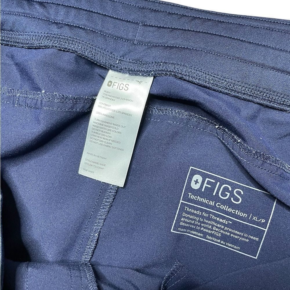 FIGS Kade Cargo Scrub Pants Navy Blue PO 3483 Size XL / P - Picture 7 of 8